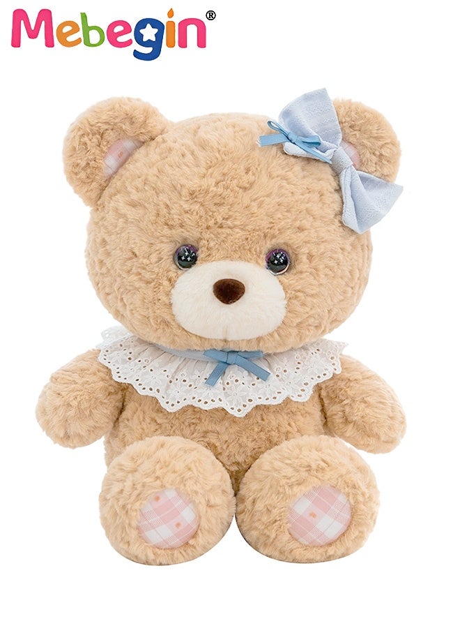 MEBEGIN 30cm Stuffed Teddy Bear, Unique Shape Bear Toy with Bowknot, Adorable Comfortable Plush Toy, Creative Interior Decoration, Fun Themed Room Decor, Made of Soft Premium Stuffing Material, Ideal Gift for All Age - Image 1